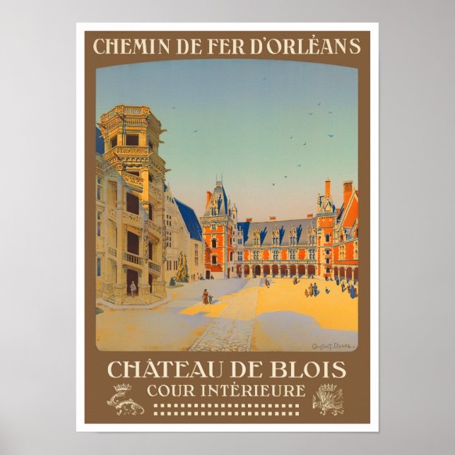 Blois castle France vintage travel Poster (Front)