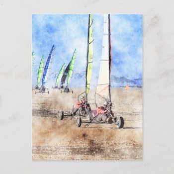 Blokart Racers On The Beach Postcard by Welshpixels at Zazzle