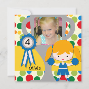 Blond Add Photo Custom Cheerleader Invitations