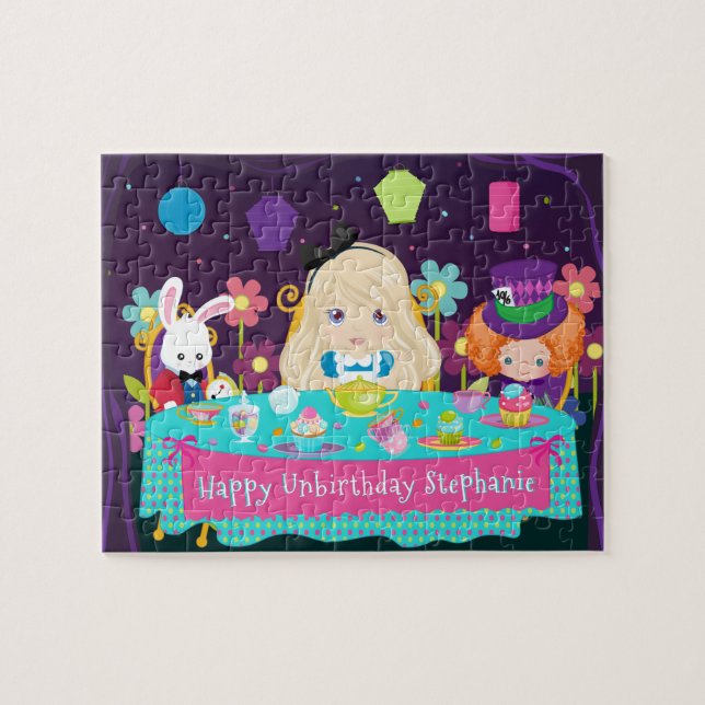 Blond Alice Tea Party Jigsaw Puzzle (Horizontal)