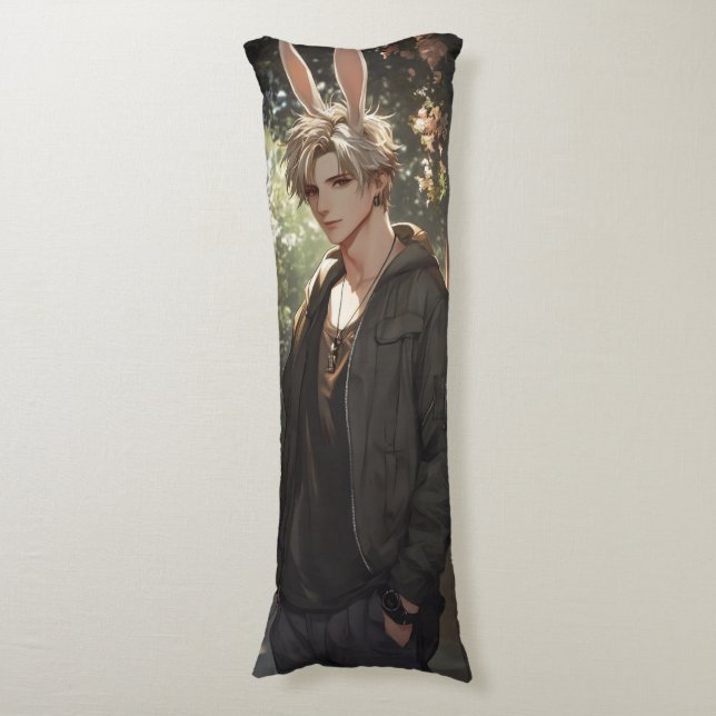 Blond Anime Bunny Boy Body Pillow (Front Vertical)