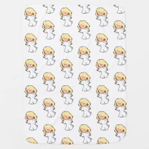 Blond Baby Angel Cute Christmas Cartoon Blanket
