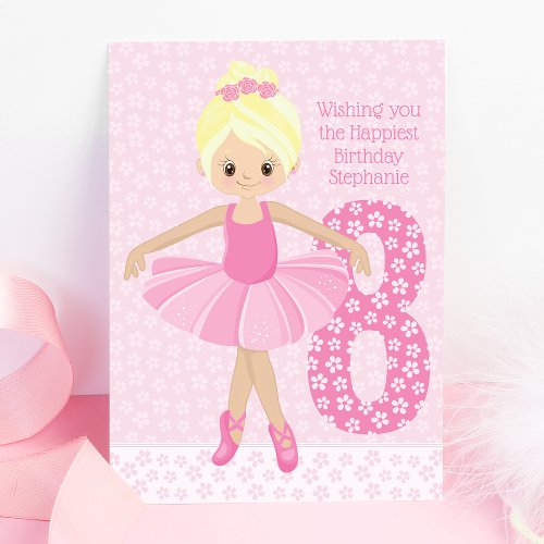 Blond Ballerina Birthday Card