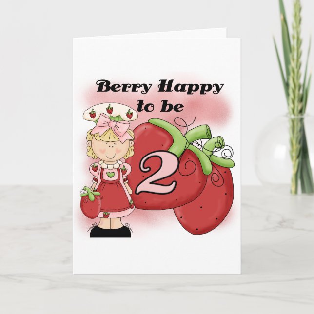 Blond Berry 2nd Birthday Tshirts and Gifts Card (Front)
