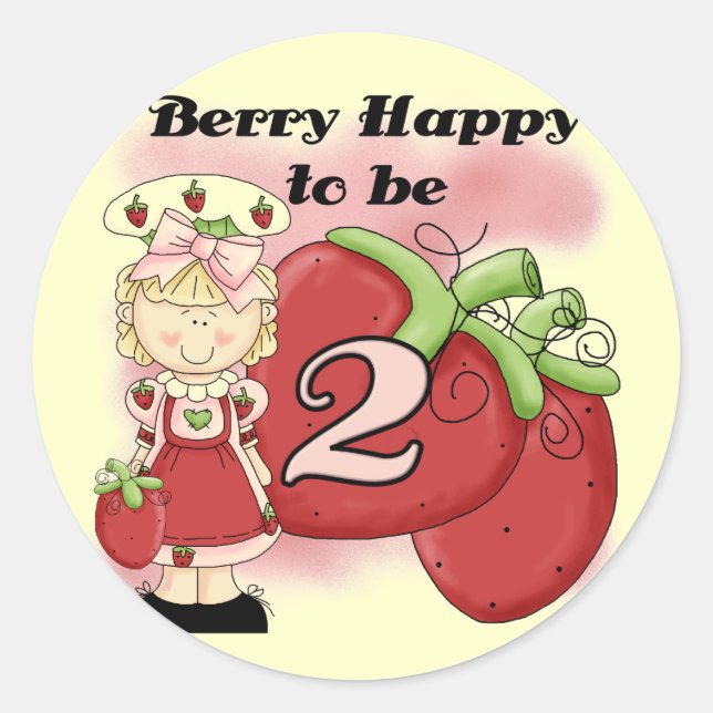 Blond Berry 2nd Birthday Tshirts and Gifts Classic Round Sticker (Front)