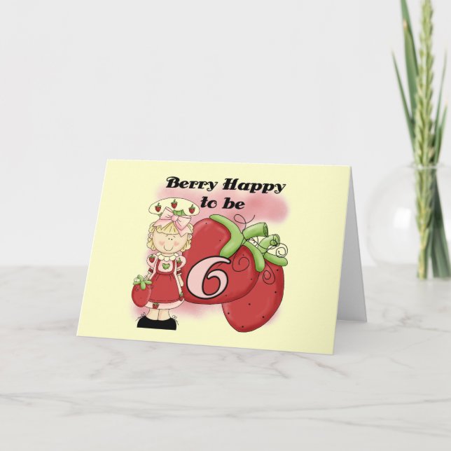 Blond Berry 6th Birthday T-shirts and Gifts Card (Front)