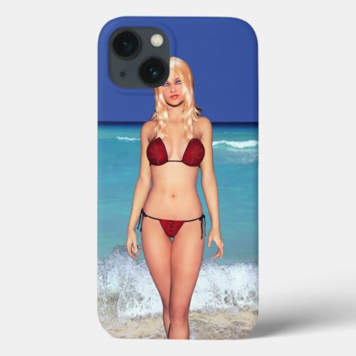 Blond Bikini Beach Babe iPhone 13 Case
