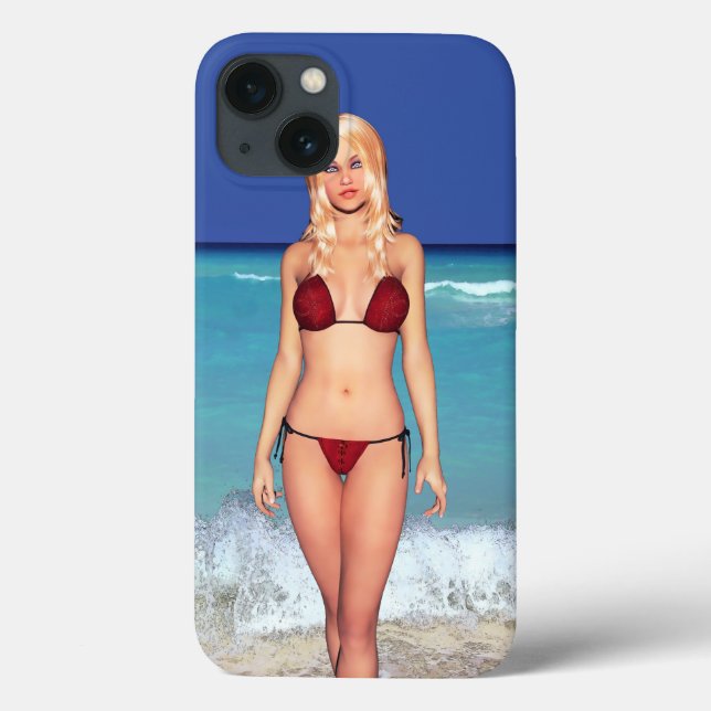 Blond Bikini Beach Babe Case-Mate iPhone Case (Back)