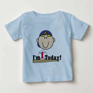 Blond Boy Baseball 1st Birthday Tshirts