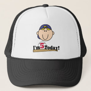 Blond Boy Baseball 5th Birthday Trucker Hat