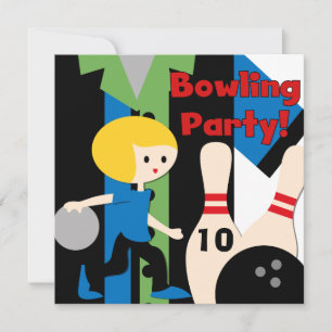 Blond Boy Bowling Party Invitations