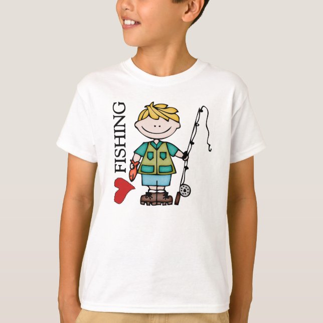 Blond Boy I Love Fishing T-Shirt (Front)