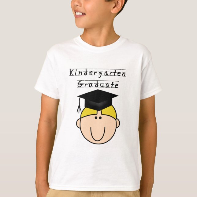 Blond Boy Kindergarten Graduate Tshirts (Front)