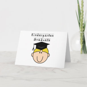 Blond Boy Kindergarten Graduate Tshirts Card
