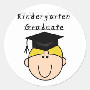 Blond Boy Kindergarten Graduate Tshirts Classic Round Sticker