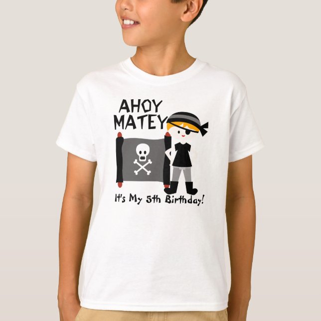 Blond Boy Party Like a Pirate Custom Tshirt (Front)