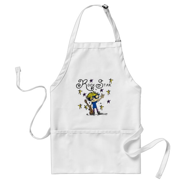 Blond Boy Rock Star Adult Apron (Front)