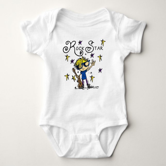 Blond Boy Rock Star Baby Bodysuit (Front)