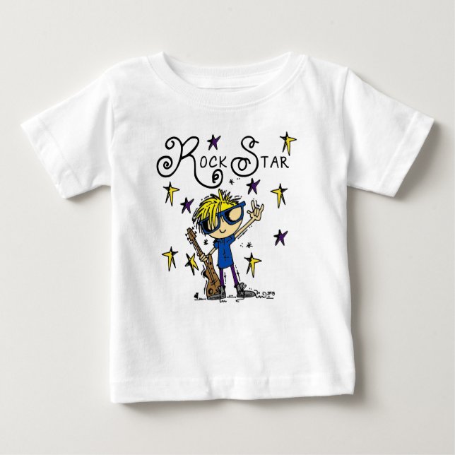 Blond Boy Rock Star Baby T-Shirt (Front)