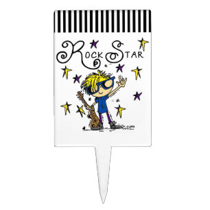 Blond Boy Rock Star Cake Topper