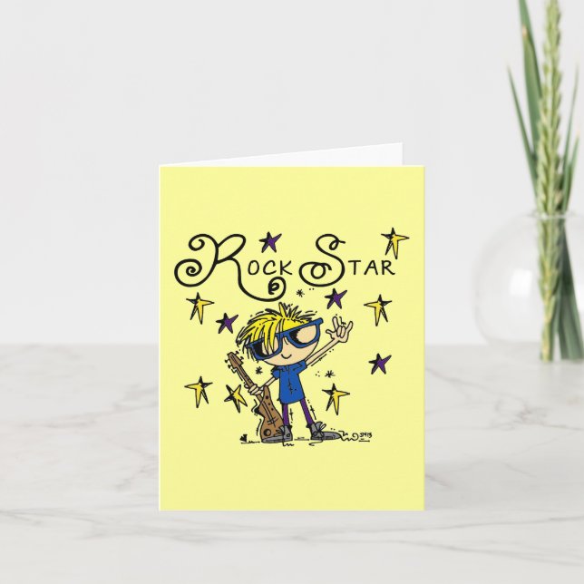 Blond Boy Rock Star Card (Front)