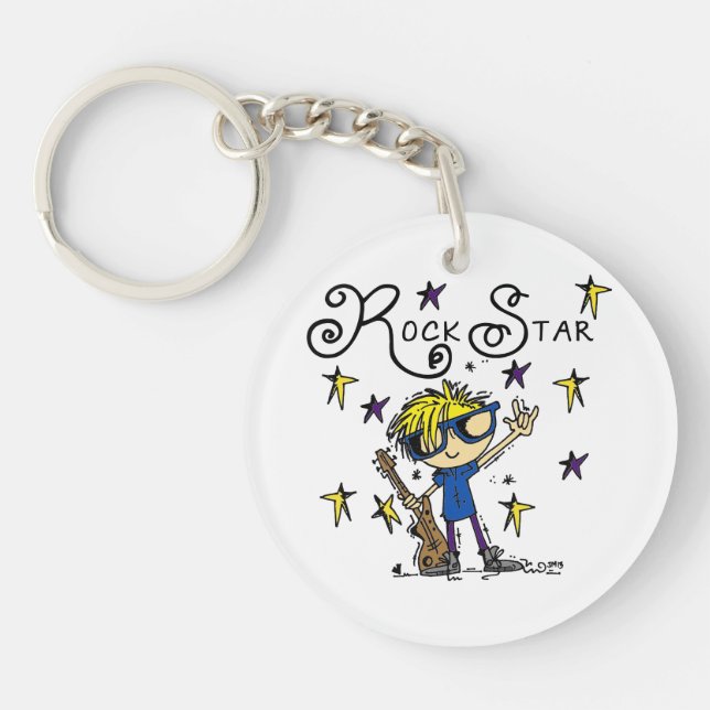 Blond Boy Rock Star Keychain (Front)