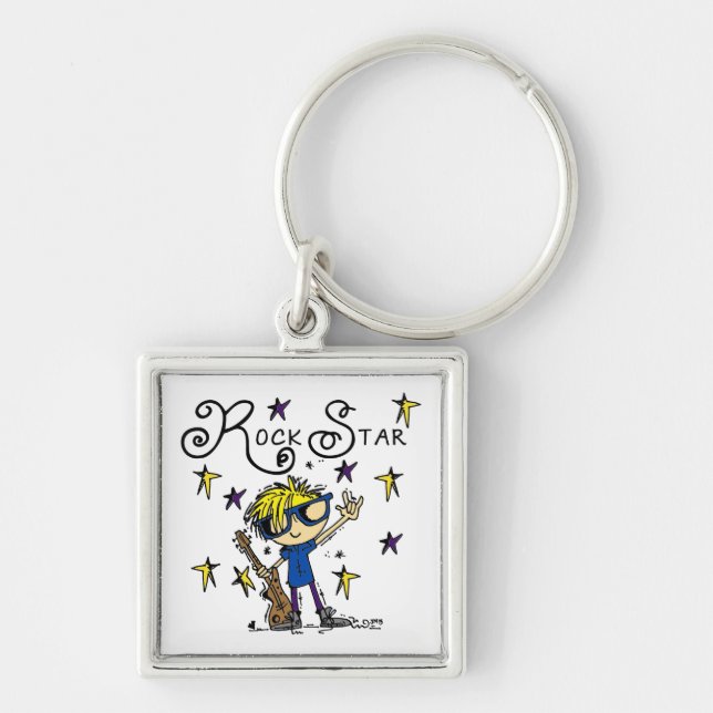 Blond Boy Rock Star Keychain (Front)