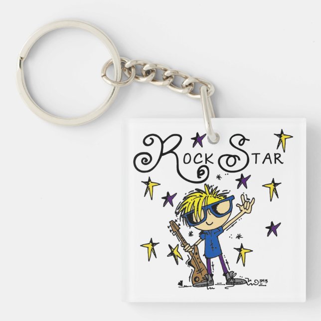 Blond Boy Rock Star Keychain (Front)