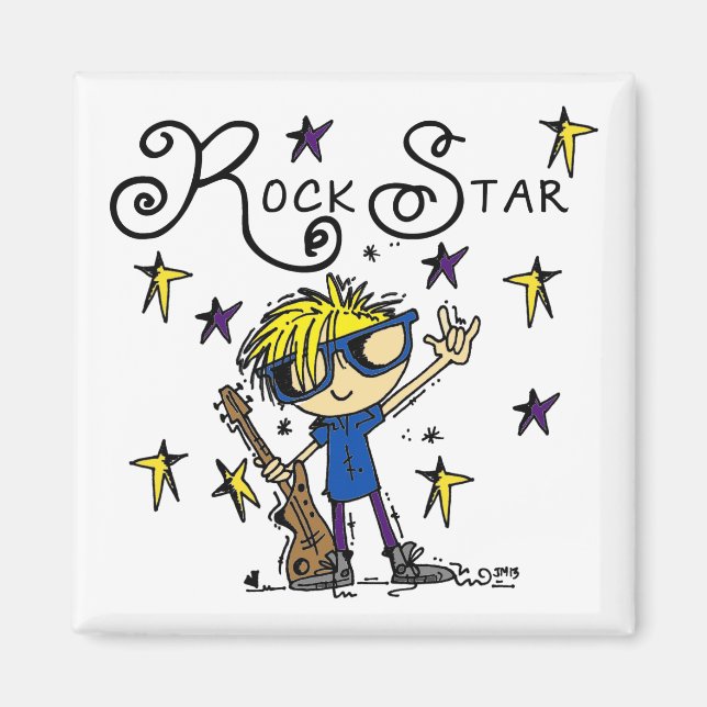 Blond Boy Rock Star Magnet (Front)