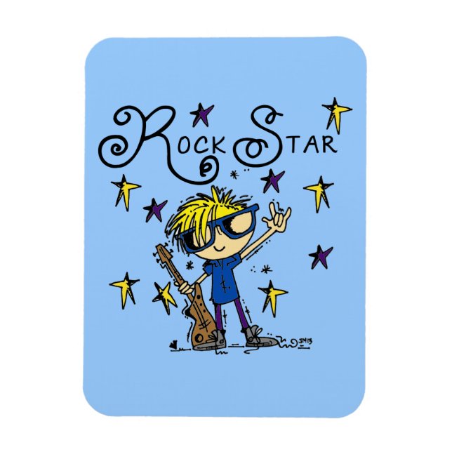 Blond Boy Rock Star Magnet (Vertical)