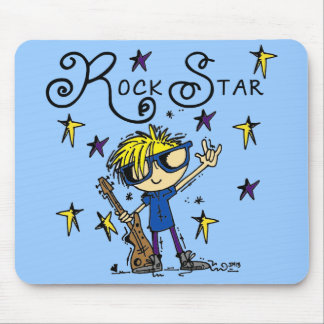 Blond Boy Rock Star Mouse Pad