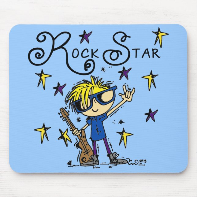 Blond Boy Rock Star Mouse Pad (Front)