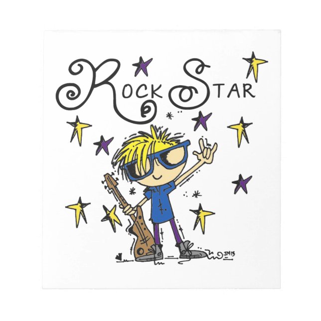 Blond Boy Rock Star Notepad (Front)