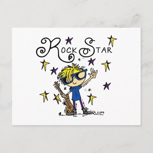 Blond Boy Rock Star Postcard (Front)
