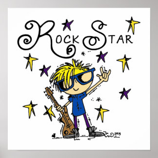 Blond Boy Rock Star Poster