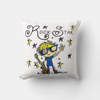 Blond Boy Rock Star Throw Pillow