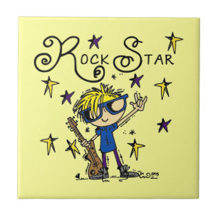 Blond Boy Rock Star Tile