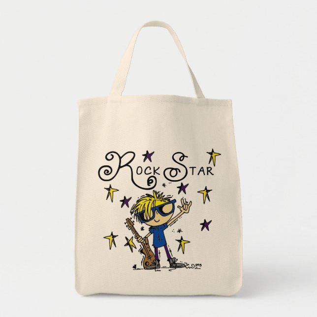 Blond Boy Rock Star Tote Bag (Front)