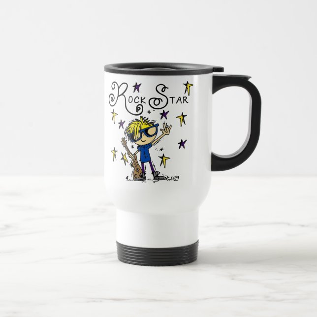 Blond Boy Rock Star Travel Mug (Right)