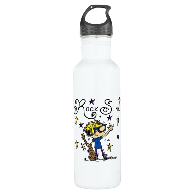 Blond Boy Rock Star Water Bottle (Front)