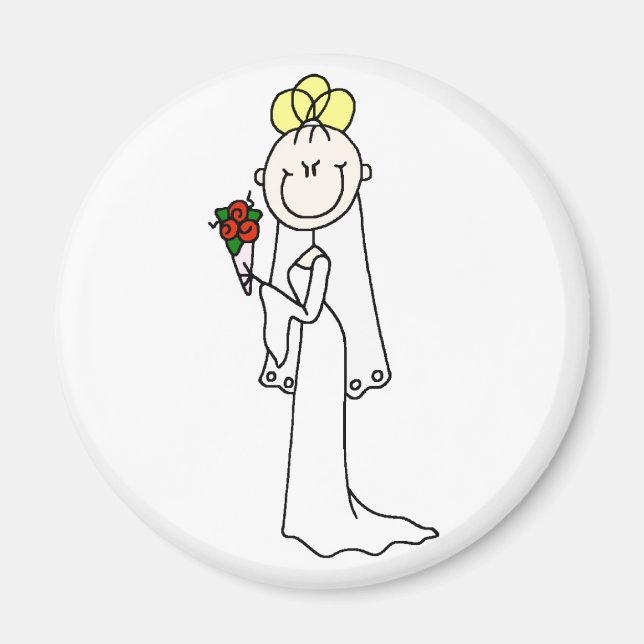 Blond Bride Roses Magnet (Front)