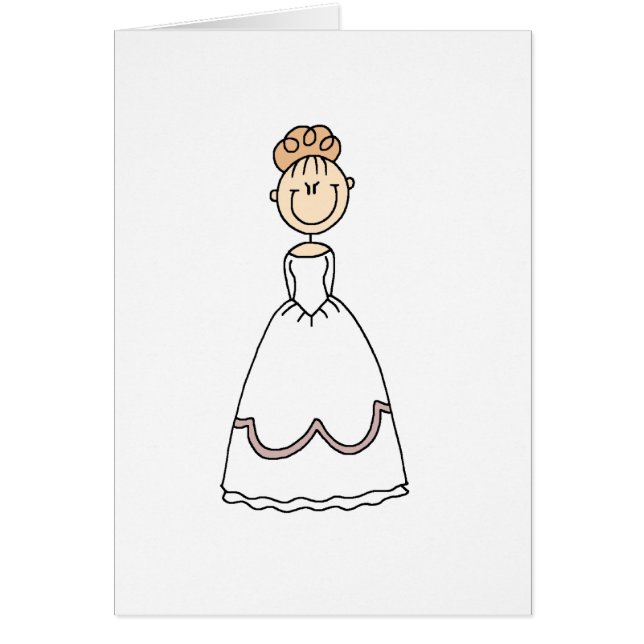 Blond Bride Stick Figure Card (Front)