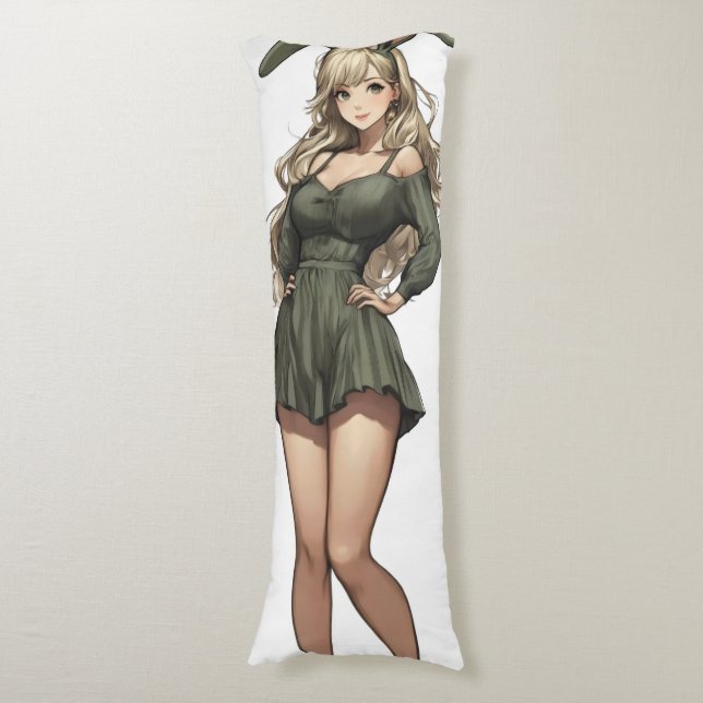 Blond Bunny Girl Anime Body Pillow (Front Vertical)
