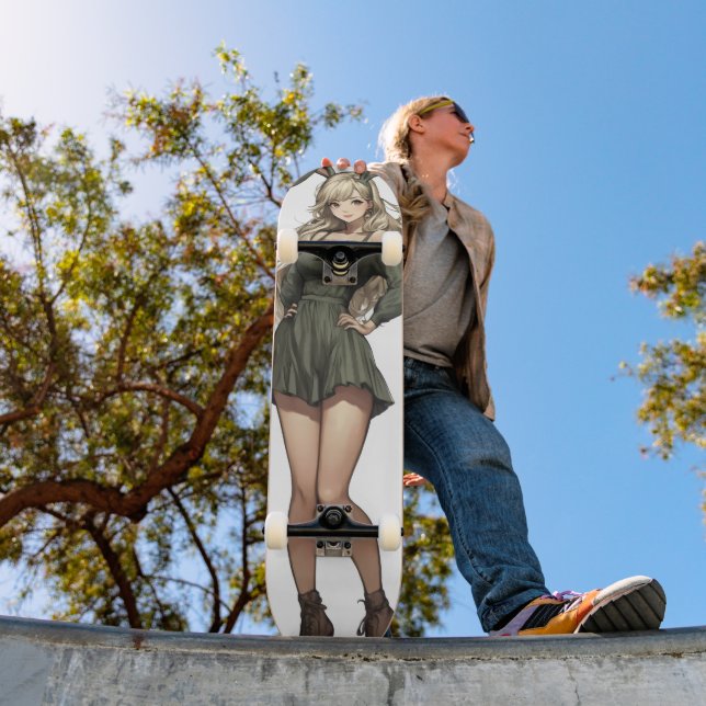 Blond Bunny Girl Anime Skateboard (Outdoor 1)