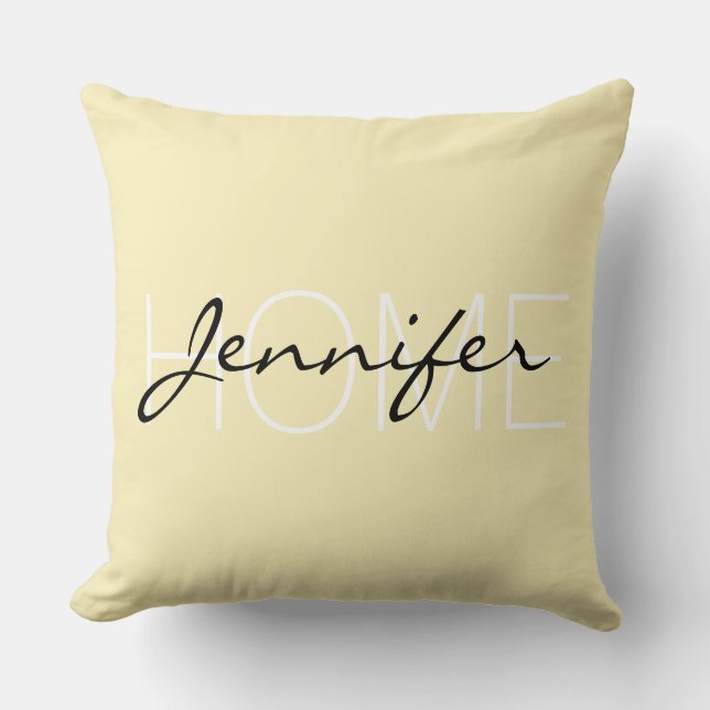 Blond color home monogram throw pillow (Front)