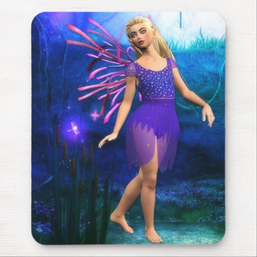 Blond Fairy in Purple Fantasy Mousepad