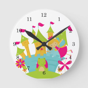 Blond Fairy Princess Round Clock