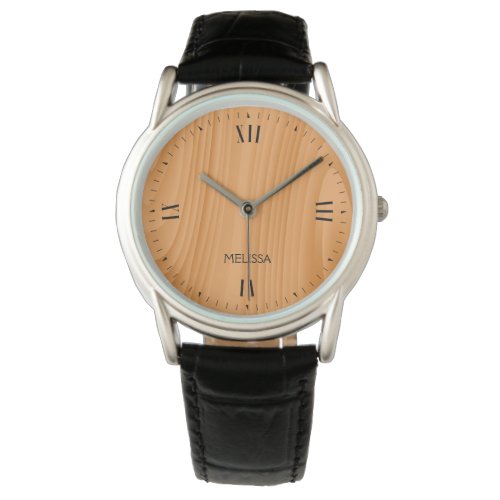 Blond faux wood grain pattern watch