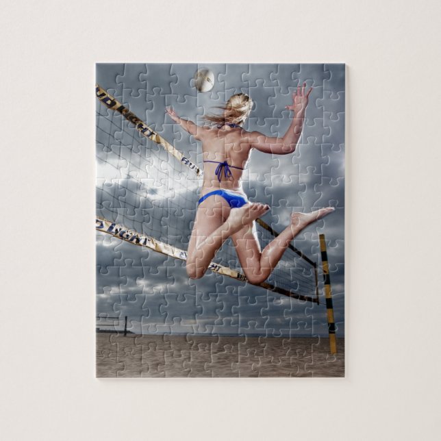 blond Female beach volleyball player Jigsaw Puzzle (Vertical)