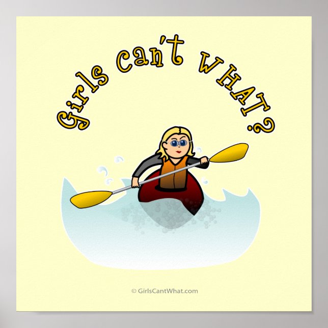 Blond Female Kayaker Poster (Front)